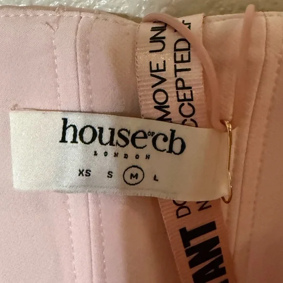 NWT House Of CB Alma Blush Pink Satin Corset Bustier Cups Midi Dress size medium - Picture 7 of 7